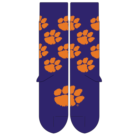 Clemson Purple with Allover Paw - Kids