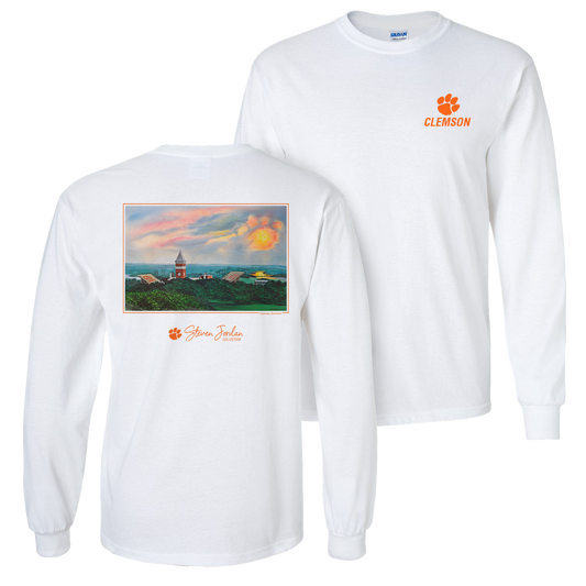 Steven Jordan "Clemson Summer" Long Sleeve T-Shirt | Comfort Color - White